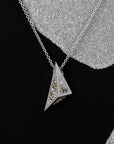 PYRAMIDAL DIAMOND PENDANT | White Gold