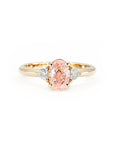 PINK OVAL DIAMOND BRIDAL RING | Yellow Gold