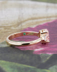 PINK OVAL DIAMOND BRIDAL RING | Yellow Gold