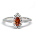 PEAR SHAPE AURA SPESSARTITE GARNET | White Gold Ring