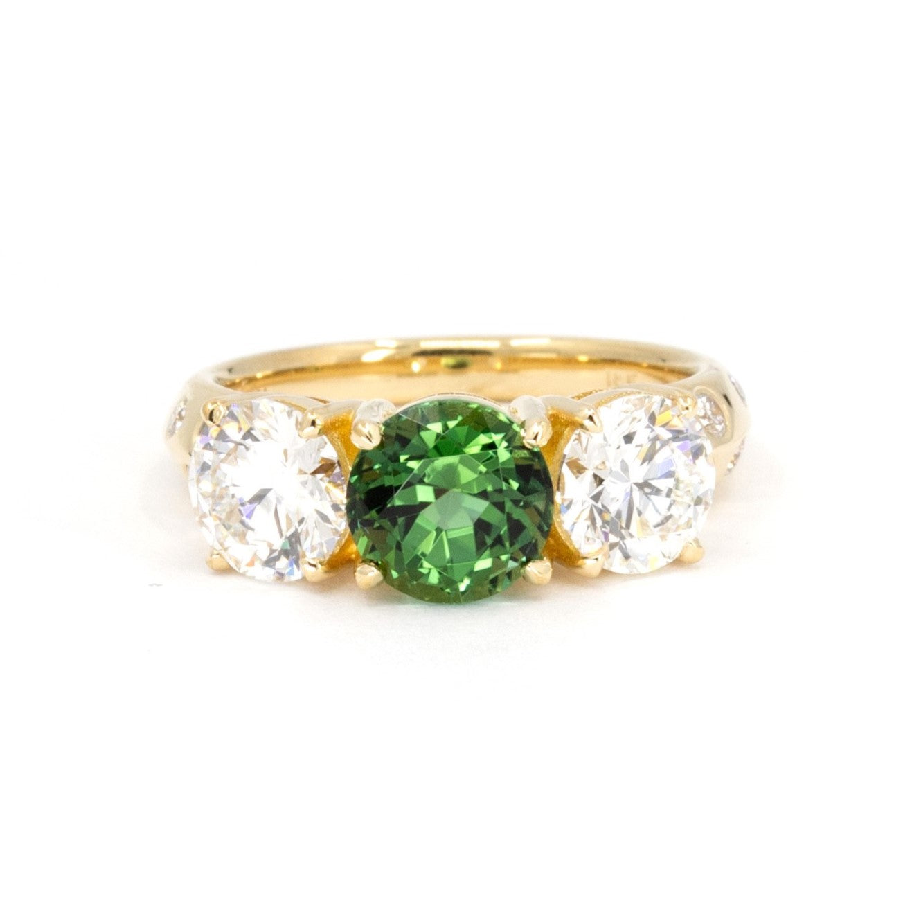 Trilogie Diamond & Green Tourmaline Could Ring