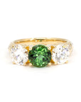 Trilogie Diamond & Green Tourmaline Could Ring