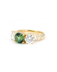 Trilogie Diamond & Green Tourmaline Could Ring