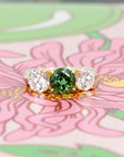 Trilogie Diamond & Green Tourmaline Could Ring
