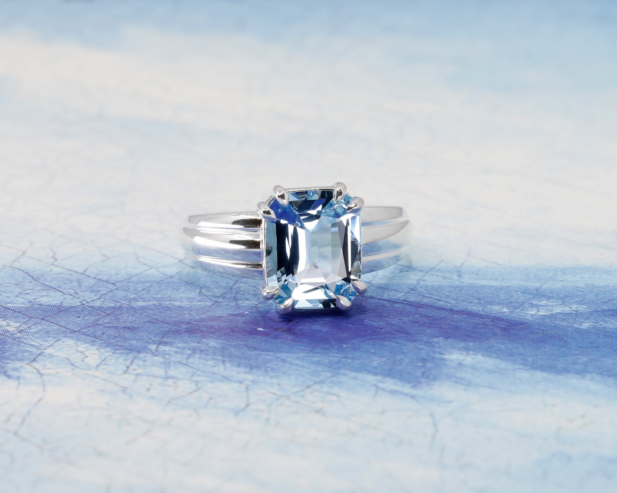 Front view: Reveals the seamless design and sturdy craftsmanship of the silver band. Custom fine jewelry by Bena Jewelry, crafted in Montreal, Canada.