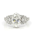 designer engagement ring lab grown diamonds oval shape marquise pear natural top icy diamonds designer bena jewelry montreal custom made by boutique ruby mardi best jeweler in canada on white background