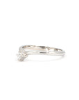 Left view of white gold Asscher-cut diamond set with edgy style custom made in Montreal by Bena Jewelry.