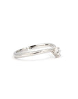 Side view of the minimalist white gold ring with a bold Asscher-cut diamond, elegantly designed with a slight curve made in Montreal by Bena Jewelry.