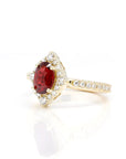 Ruby & Diamond Halo Yellow Gold Aura Ring