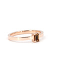 PEACH SAPPHIRE BOXY RING SET | Rose Gold