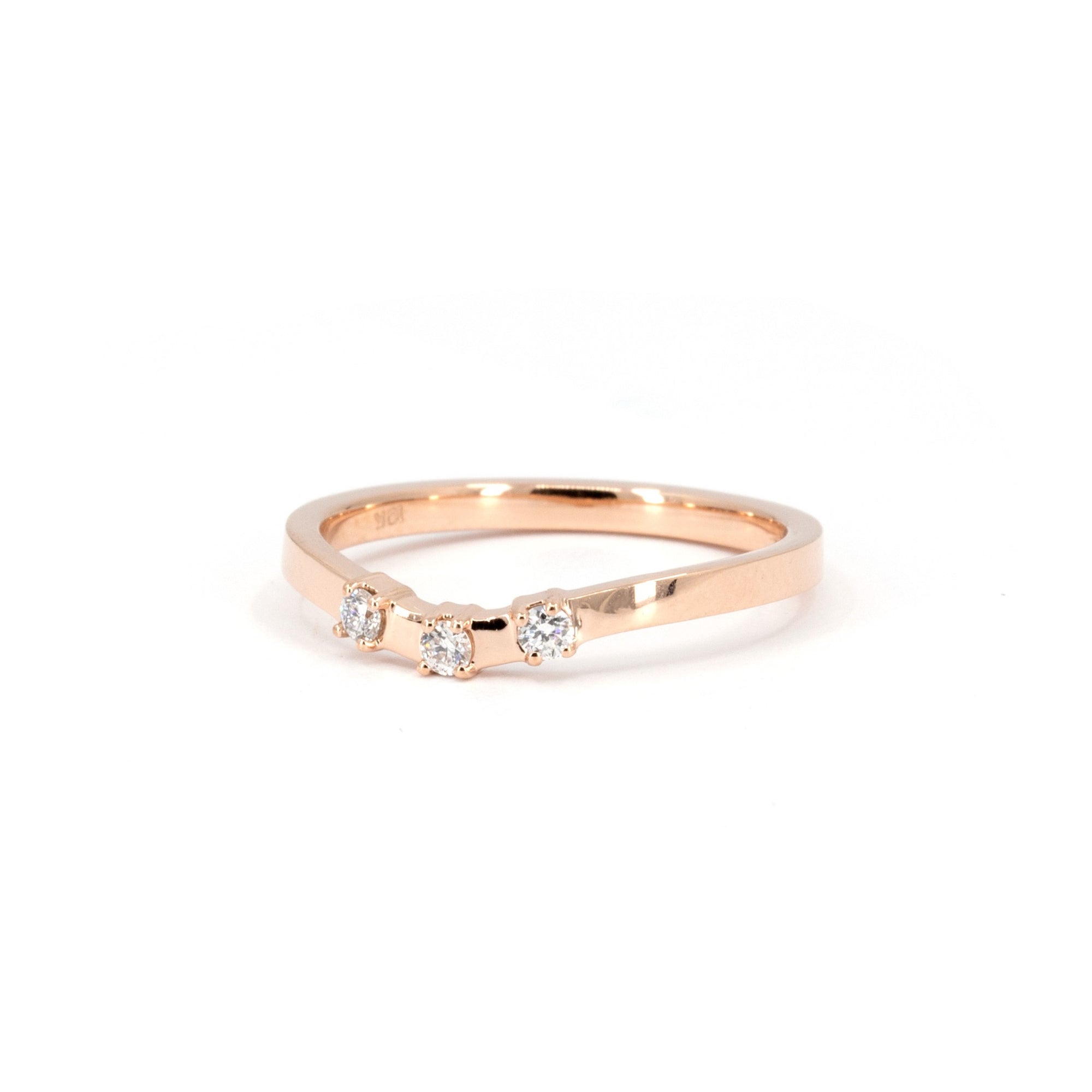 PEACH SAPPHIRE BOXY RING SET | Rose Gold