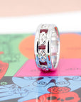 Platinium Baguette Ruby Men Wedding Band