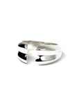 Close-up of Frill Ring in White Gold – A sculptural fine jewelry piece with a modern minimalist aesthetic.