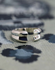 Top-down view of Frill Ring in White Gold – A unique handcrafted gold ring with a contemporary rounded form.