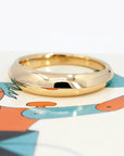 DOMED MEN WEDDING BAND | Gold Ring