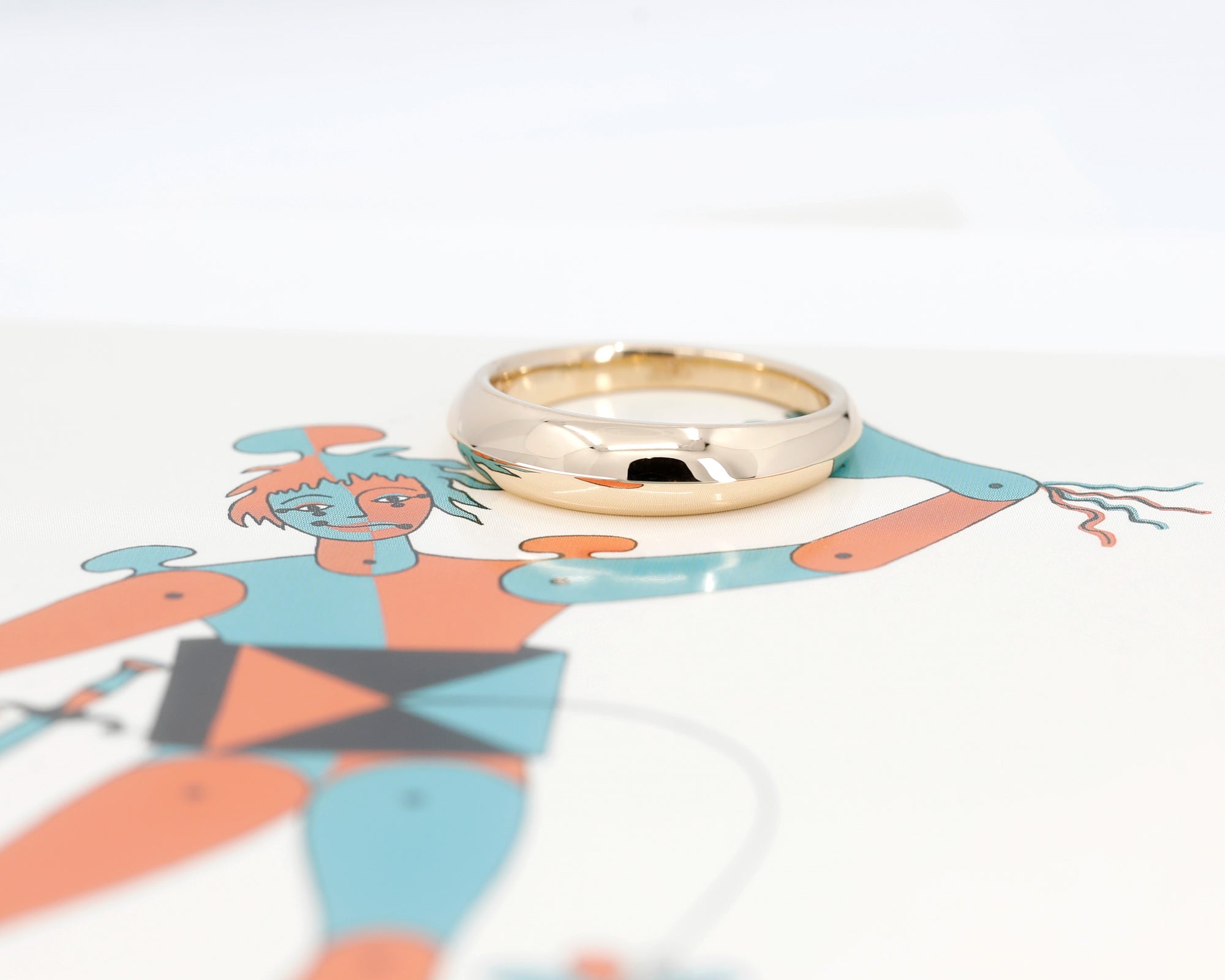 DOMED MEN WEDDING BAND | Gold Ring