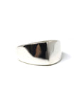Close-up of Lump Ring in White Gold – A sleek and polished white gold ring with a bold yet understated aesthetic.