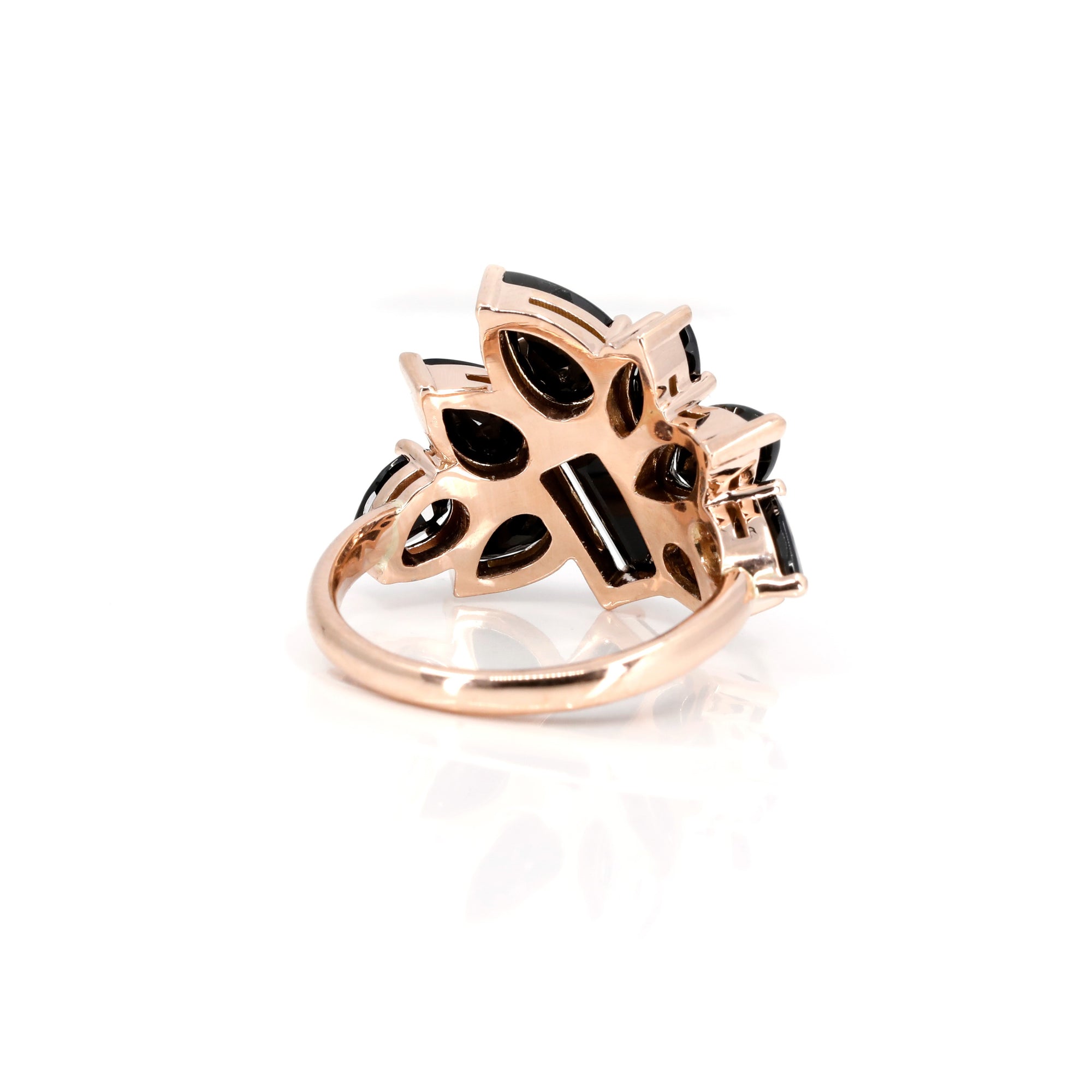 Back view showing the band’s thickness and the attention to detail in the craftsmanship, made by Bena Jewelry in Montreal, Canada.