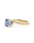 ROUND SAPPHIRE TWO TONS TWIST BAND | Yellow & White Gold