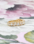 Bena Jewelry present side view of the wedding band, emphasizing the brilliance and symmetry of the marquise and round lab-grown diamonds.