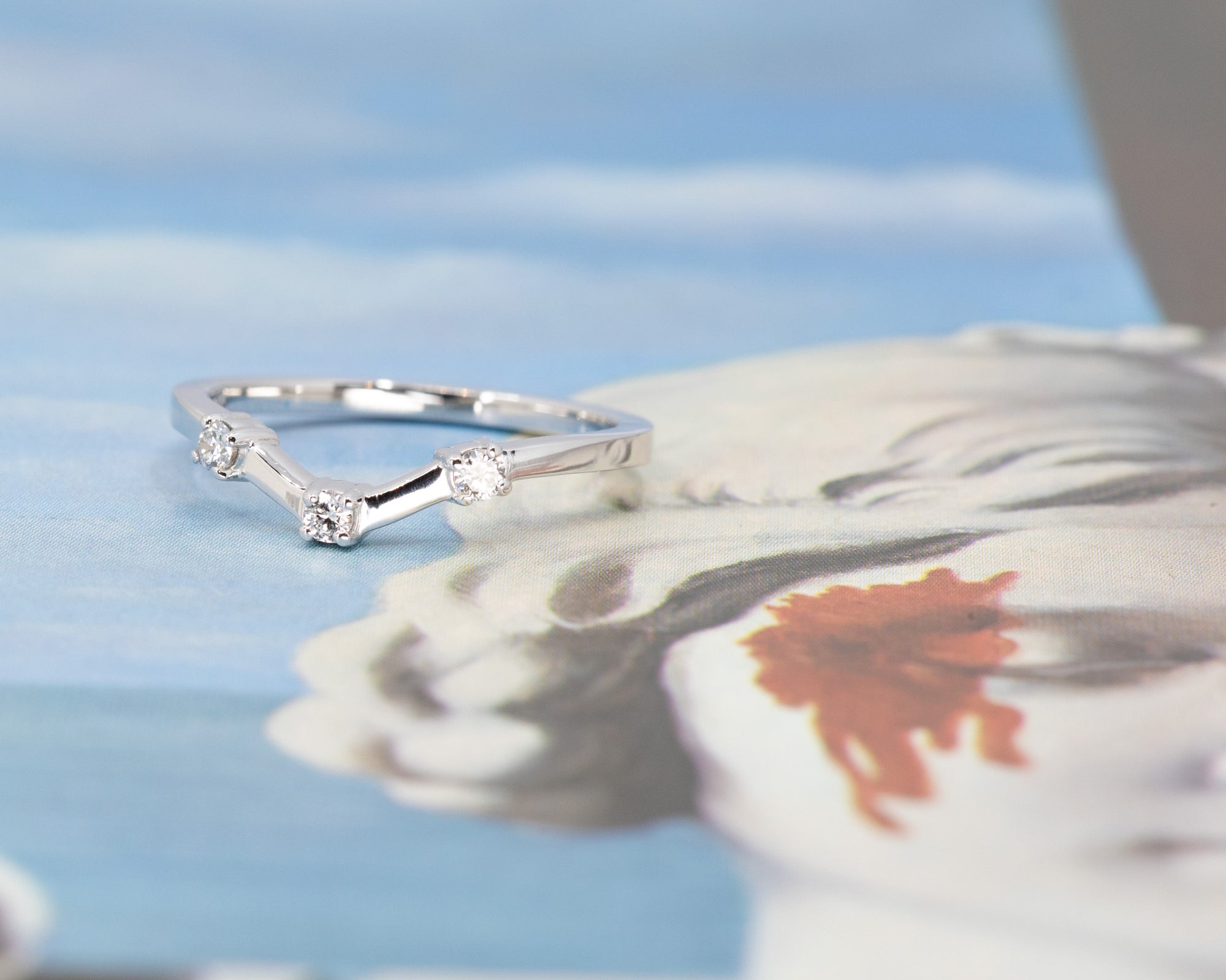 BOXY MATCHING BAND | White Gold & Diamonds