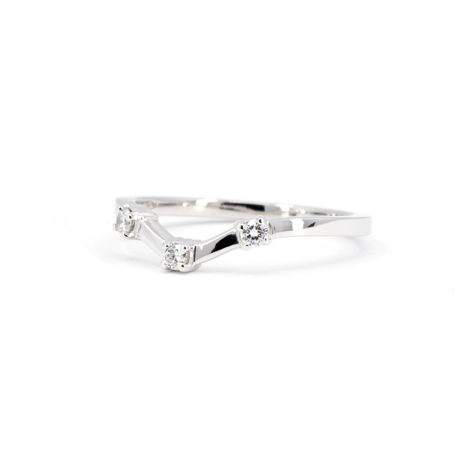 BOXY MATCHING BAND | White Gold & Diamonds