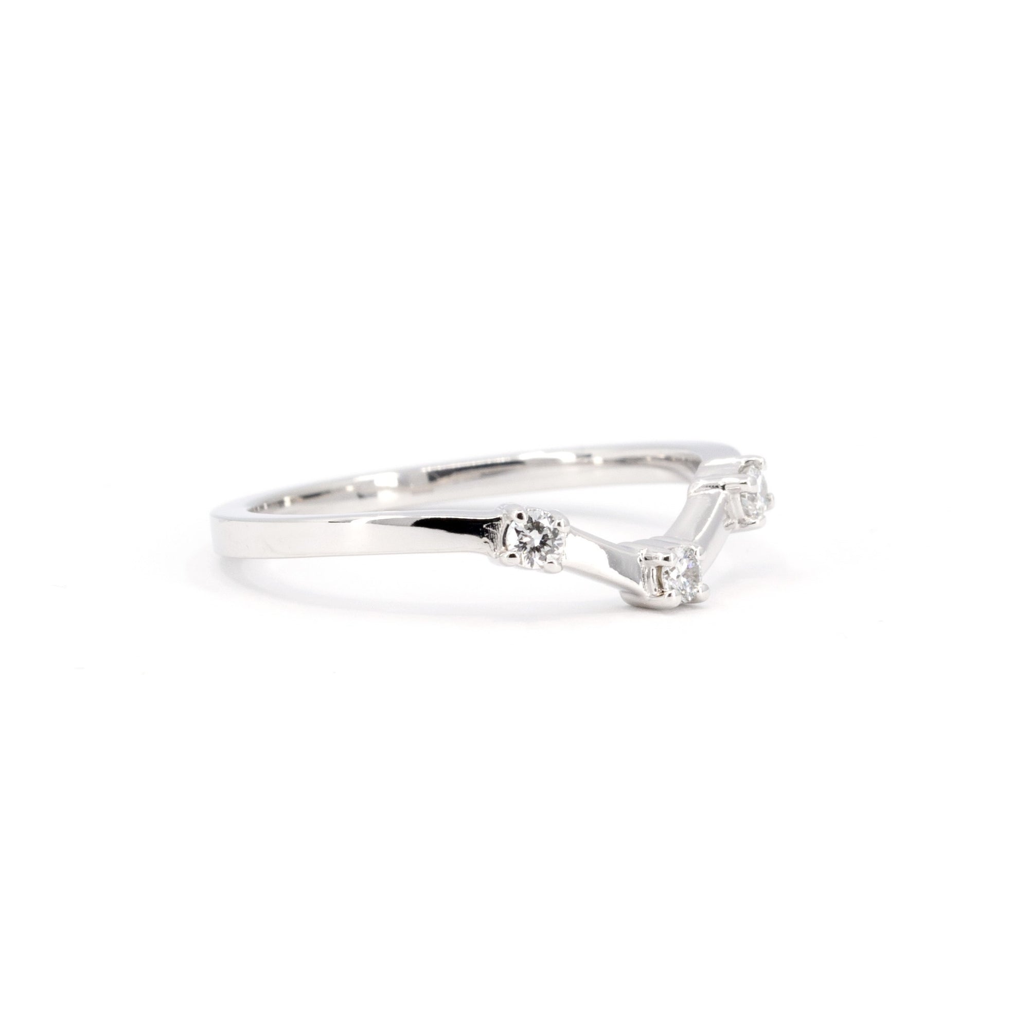 BOXY MATCHING BAND | White Gold & Diamonds