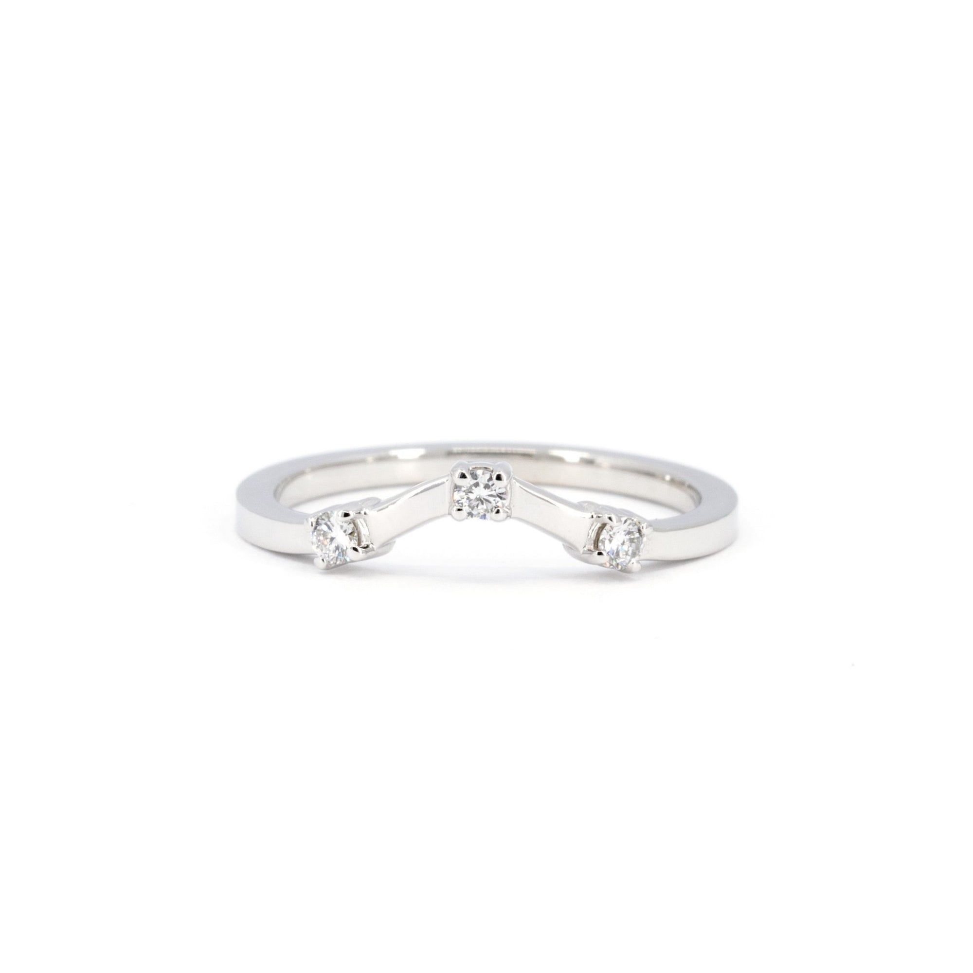 BOXY MATCHING BAND | White Gold & Diamonds