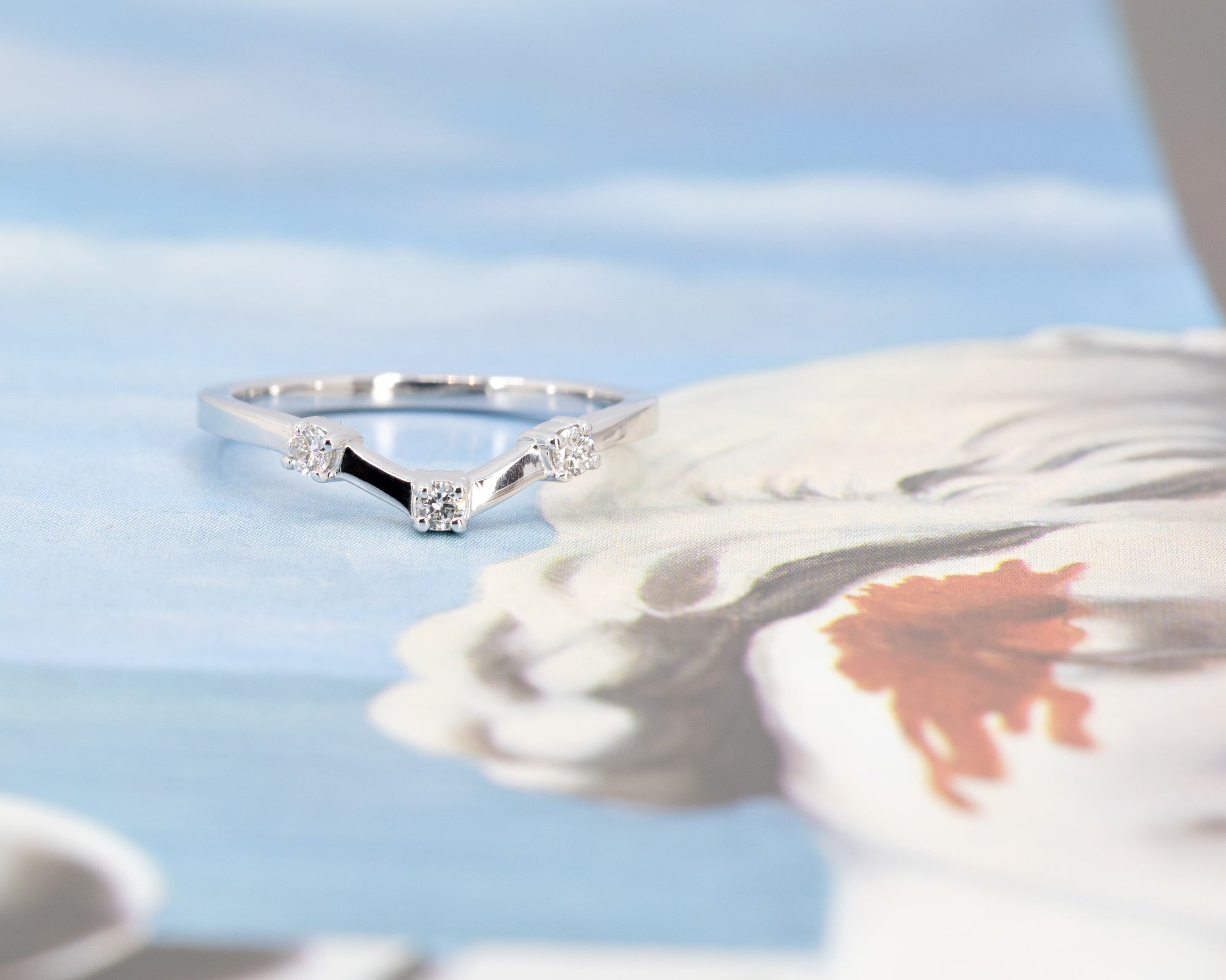 BOXY MATCHING BAND | White Gold & Diamonds