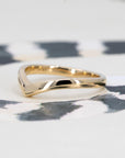 CURVED LARGE WEDDING BAND | Yellow Gold