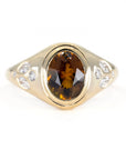 BROWN TOURMALINE SIGNET RING | Yellow Gold