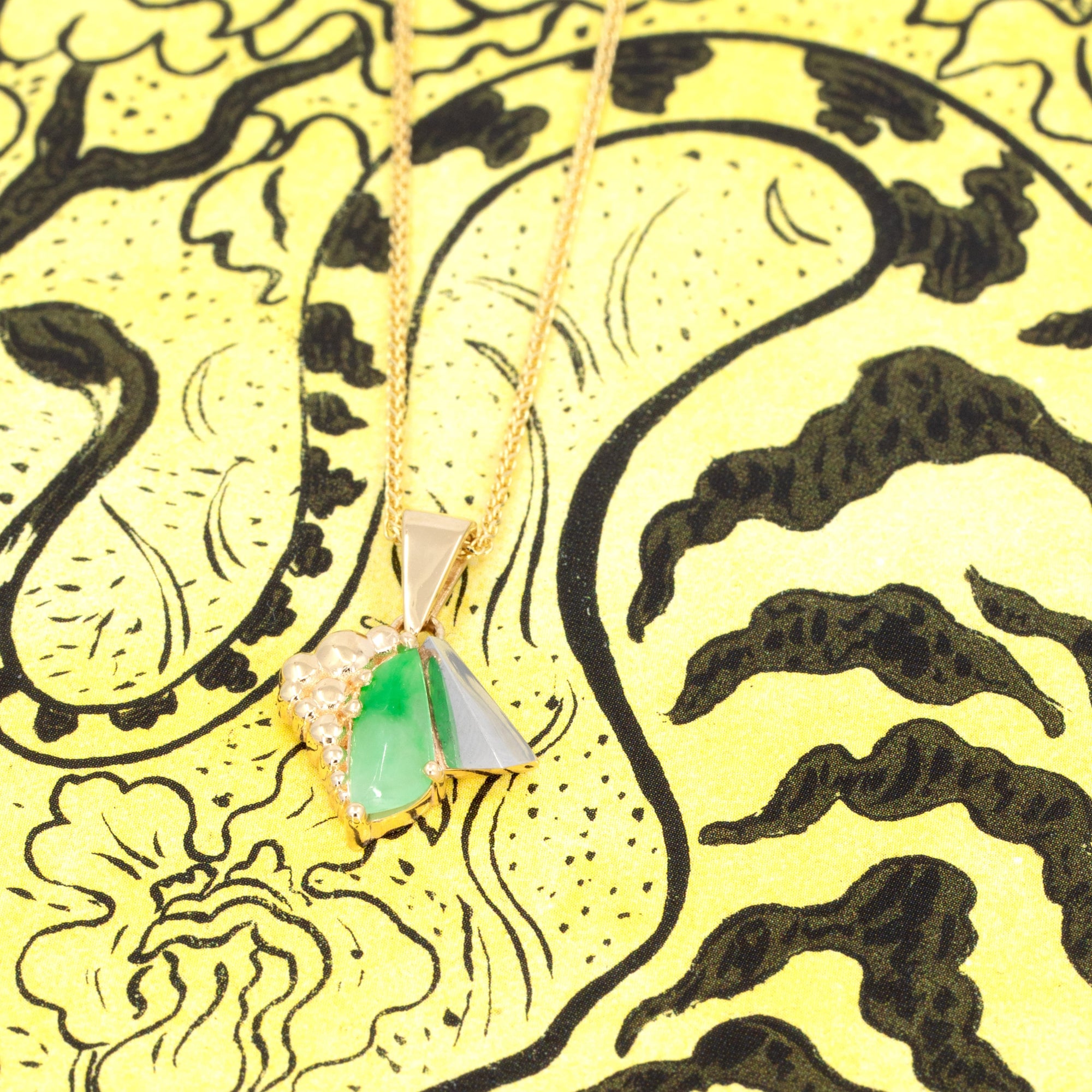 Custom Pendant Jade Gold & Platinum