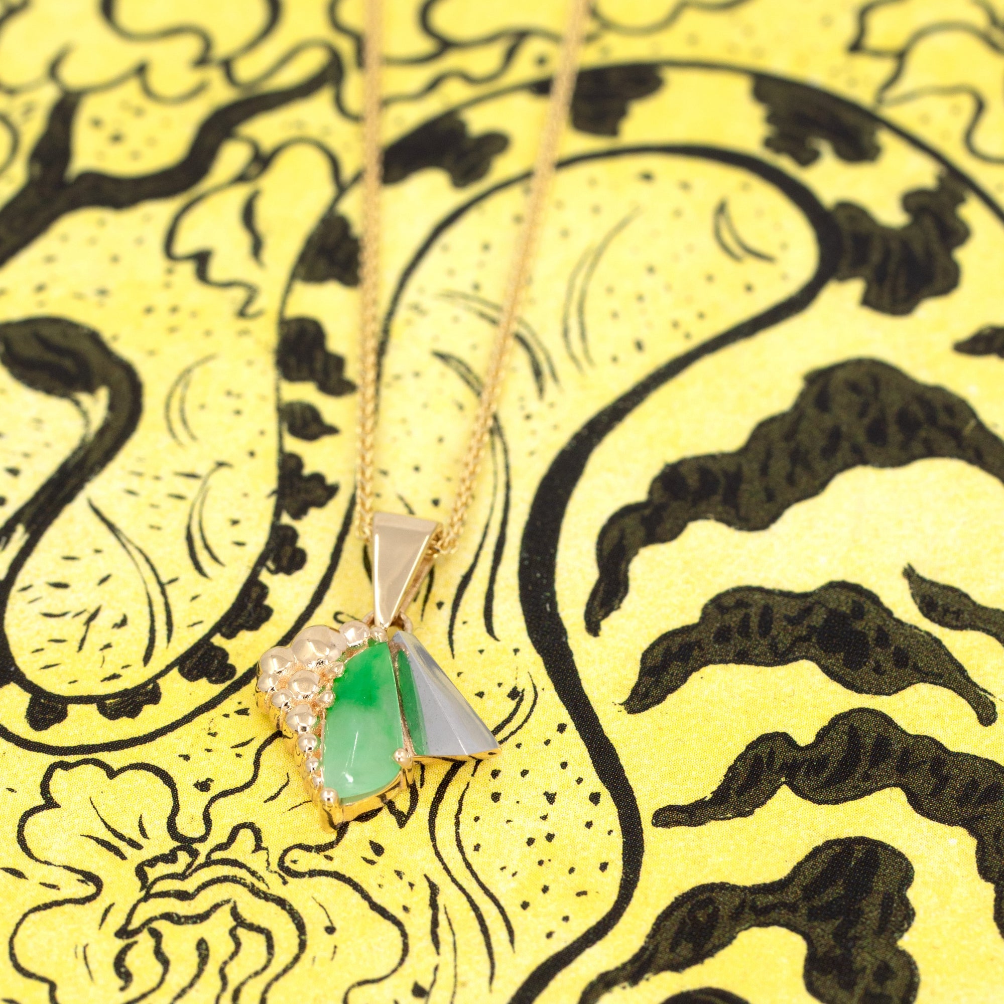 Custom Pendant Jade Gold & Platinum