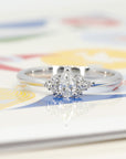 Front view of the Désir Ring, highlighting its diamond setting and fine craftsmanship by Bena Jewelry, Canada.