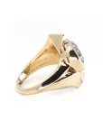 EDGY ROUND DIAMOND BOLD RING | Yellow Gold