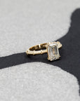 This stunning emerald shape diamond custom made engagement ring, made by Bena Jewelry in Montreal.