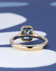 NIGHT BLUE EMERALD DIAMOND BEZEL SETTING | Yellow Gold