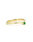 Stunning yellow gold Tsavorite ring with a minimalist design, perfect for those who appreciate refined elegance and unique gemstone jewelry. Crafted by Bena Jewelry.