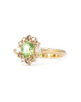 GREEN SAPPHIRE & GOLDEN HALO | Yellow Gold Ring