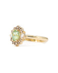 GREEN SAPPHIRE & GOLDEN HALO | Yellow Gold Ring