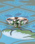 GREEN AVALANCHE SAPPHIRE, GARNET & DIAMOND | Rose Gold