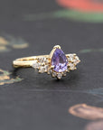PURPLE PEAR SAPPHIRE & DIAMOND | Yellow Gold