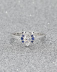 Marquise Shape Diamond Sapphire White Gold Ring