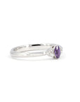 Marquise Sapphire & Diamond Ring worn on the hand, a unique engagement piece by Bena Jewelry – A handcrafted wedding ring made in Montreal with ethically sourced gemstones.