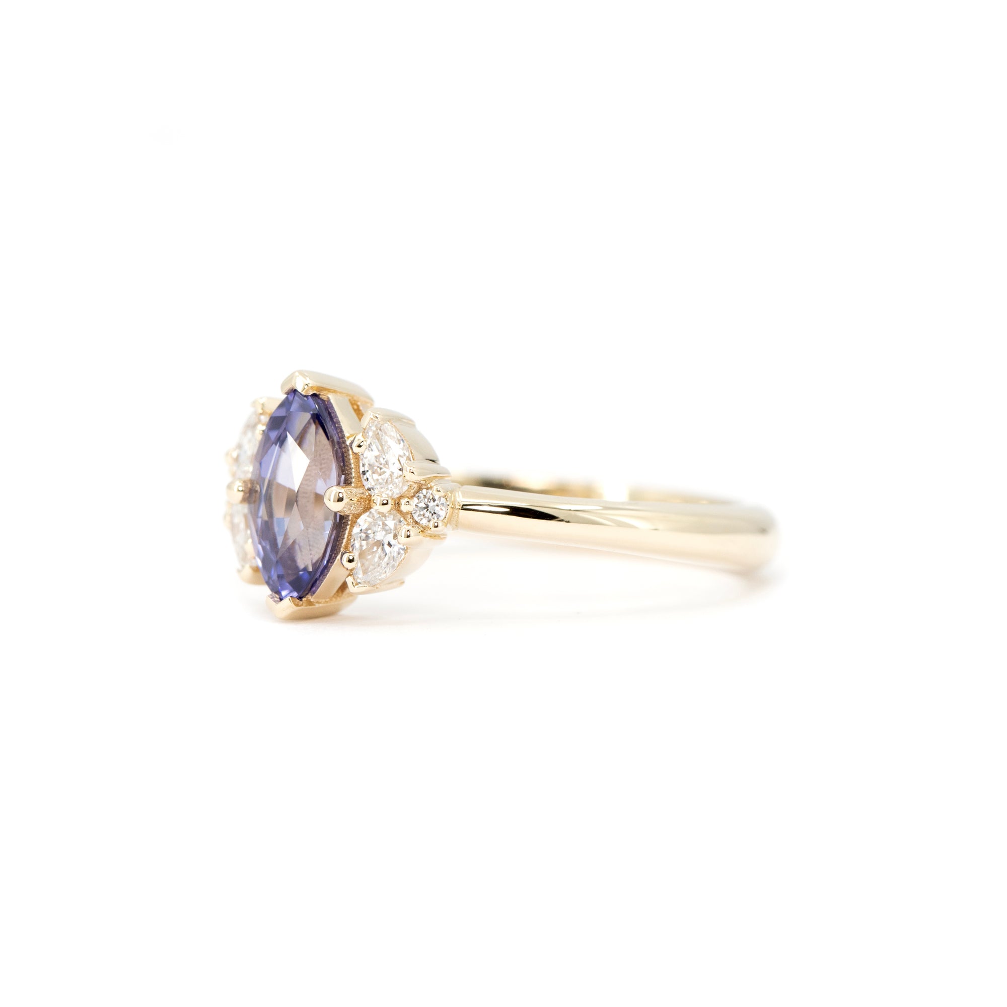 FLY MARQUISE SAPPHIRE & PEAR DIAMOND | Yellow Gold Ring