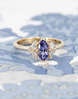 FLY MARQUISE SAPPHIRE & PEAR DIAMOND | Yellow Gold Ring