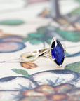 TWIST MARQUISE SAPPHIRE RING | Yellow Gold