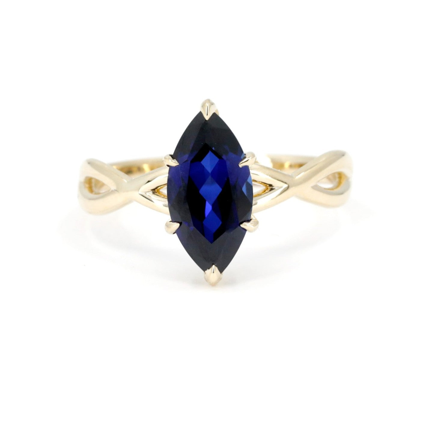 TWIST MARQUISE SAPPHIRE RING | Yellow Gold