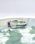 Close-up of the Désir Ring, designed in Montreal by Bena Jewelry – A refined sapphire and diamond ring, offering a sophisticated yet alternative bridal look.