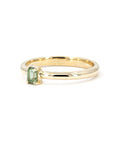 MINIMALIST GREEN SAPPHIRE BAGUETTTE RING | Yellow Gold